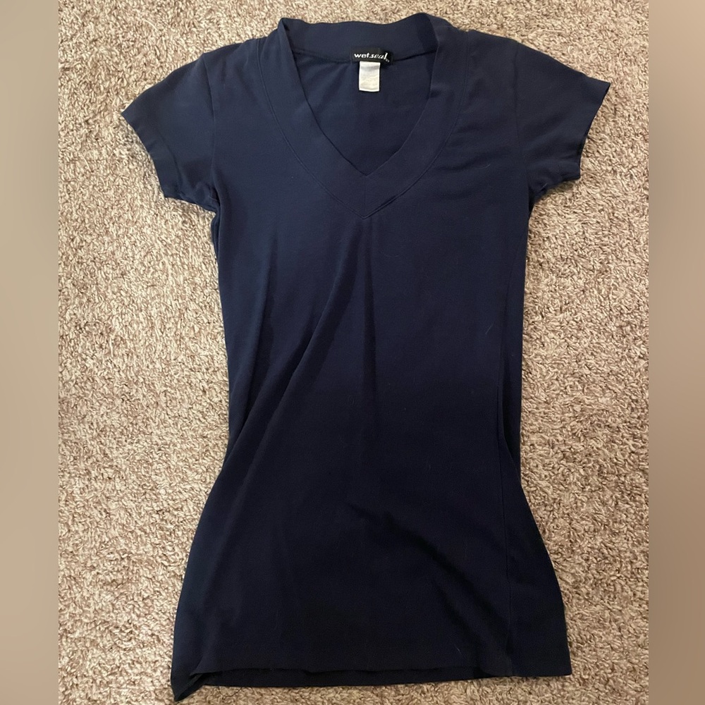 Blue V neck t shirt
